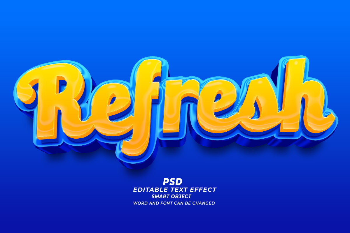 PSD 3d Refresh Editable Text Effect Graphic by TrueVector · Creative ...