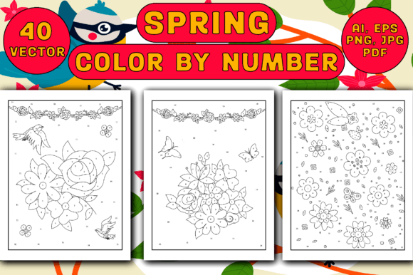 Spring Color by Number for Kids cover
