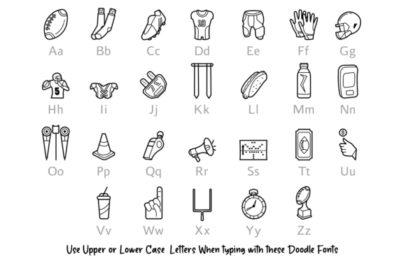 American Football Doodle Font - Preview 1