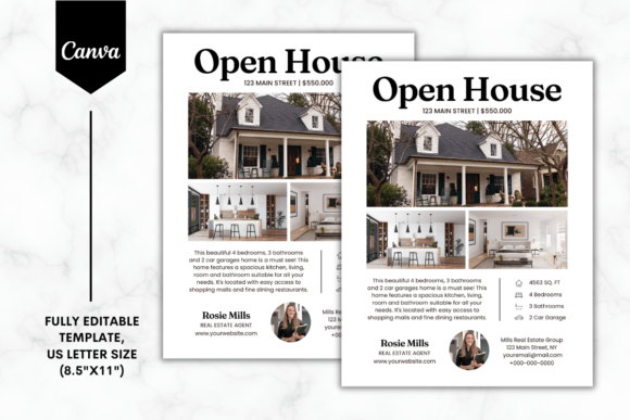 Custom Open House Flyer Canva Template 1