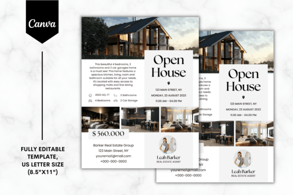 Custom Open House Flyer Canva Template 2