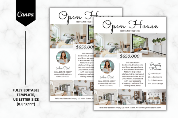 Custom Open House Flyer Canva Template 4