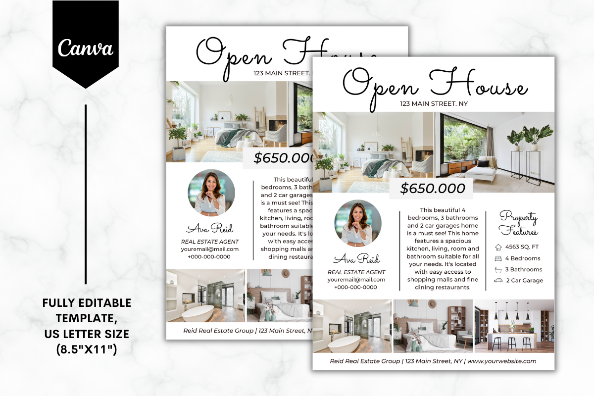 Custom Open House Flyer Canva Template 4