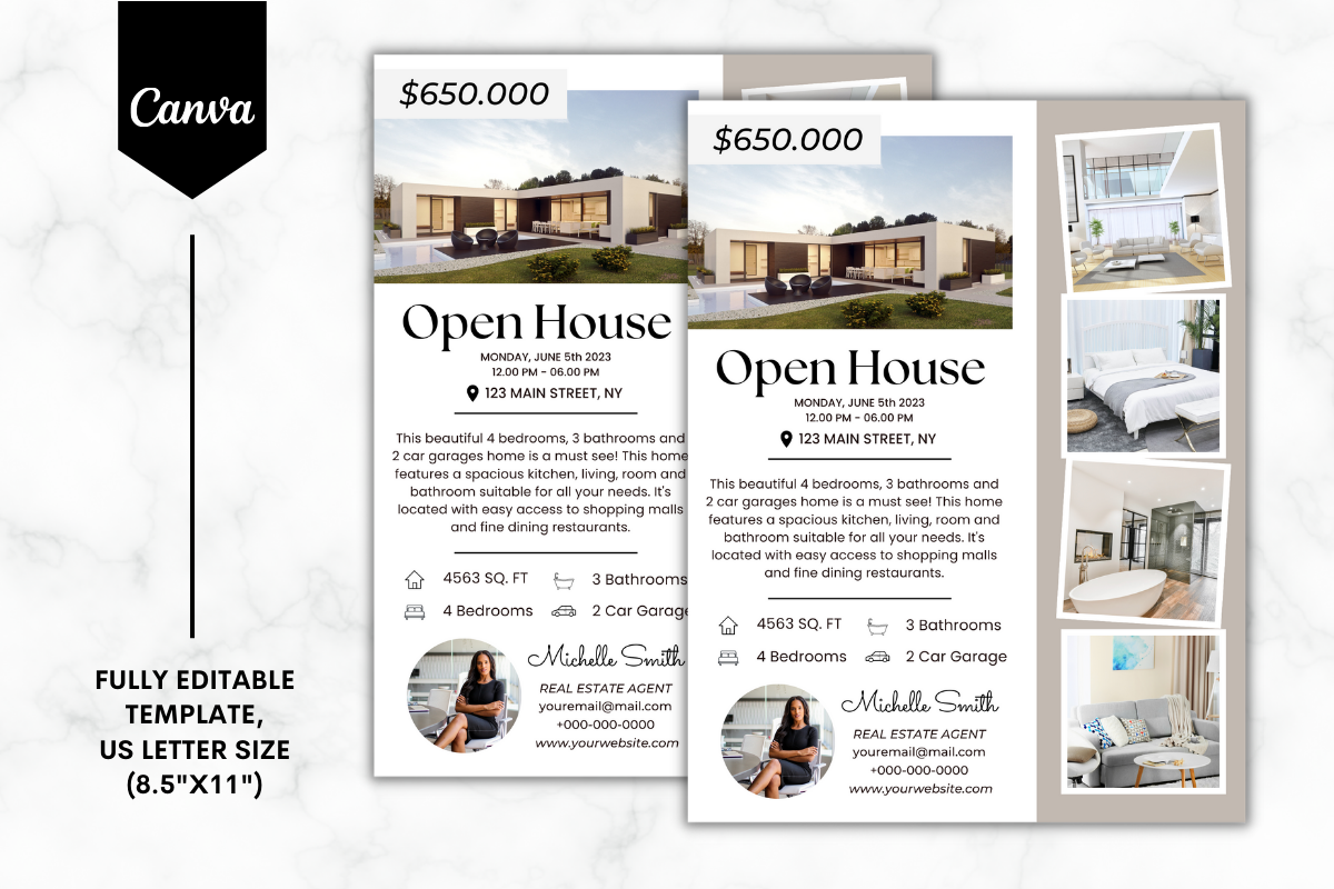 Custom Open House Flyer Canva Template 5