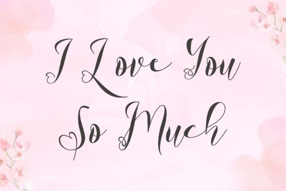 Heart Mother Font PNG with transparent background - Preview 2