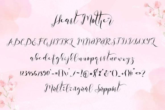Heart Mother Font PNG with transparent background - Preview 5