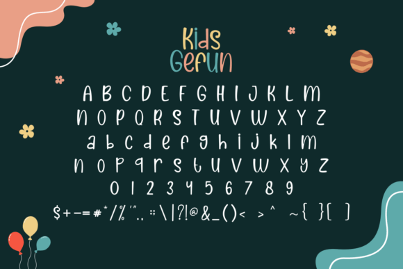 Kids Gefun Font PNG with transparent background - Preview 4