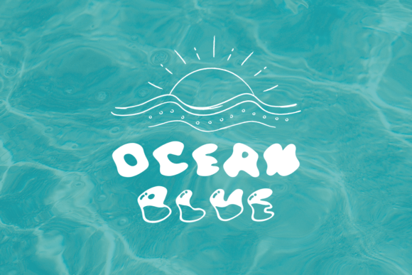 Ocean Waves Font PNG with transparent background - Preview 4