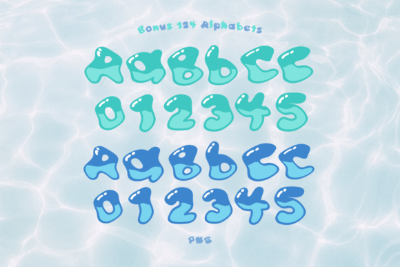 Ocean Waves Font PNG with transparent background - Preview 5