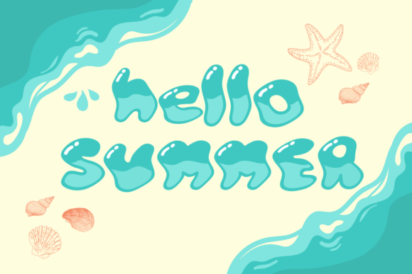 Ocean Waves Font PNG with transparent background - Preview 6