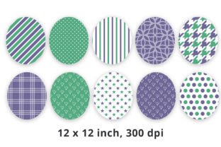 Purple and Green Digital Paper Patterns Graphic by Lemon Paper Lab ...