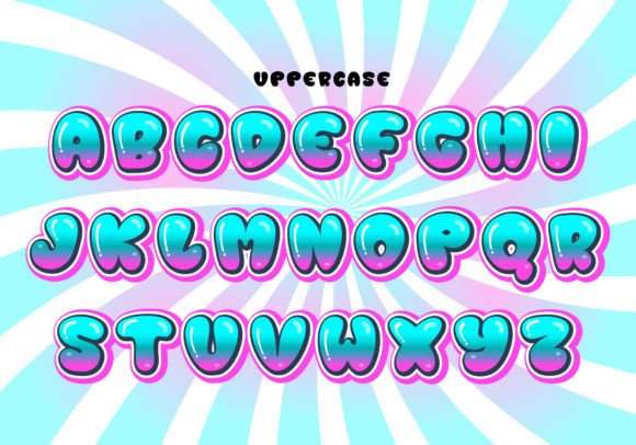 Bubble Pink Blue Font - Preview 1