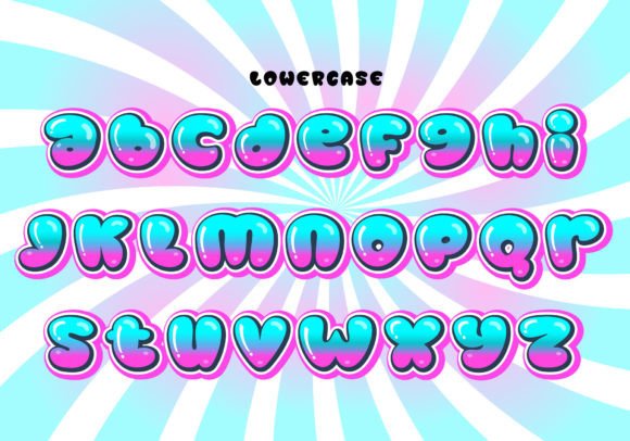 Bubble Pink Blue Font - Preview 2