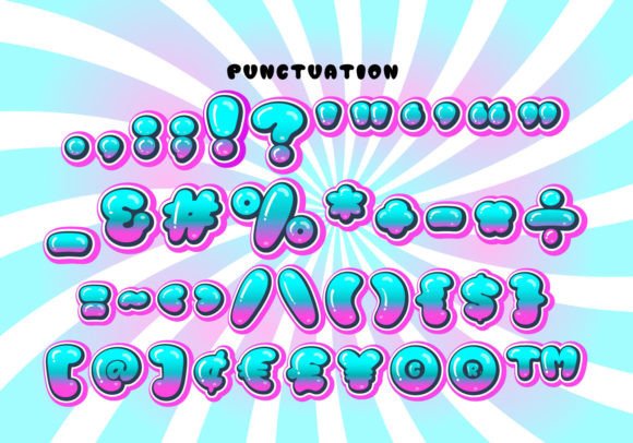 Bubble Pink Blue Font - Preview 4