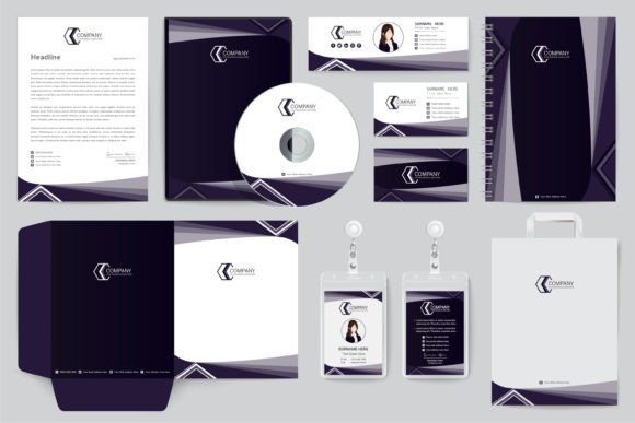 Geometric Elements Business Stationery. Grafik Druck-Vorlagen Von Ju Design
