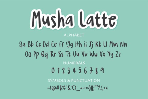 Musha Latte Font PNG with transparent background - Preview 1