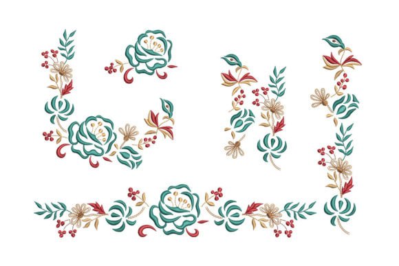 Set of Ornaments with a Rose