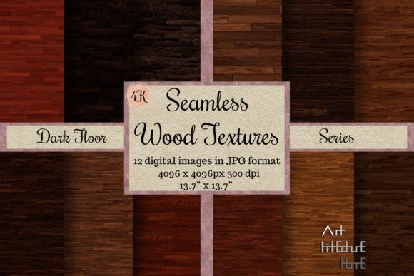 12 Seameless Dark Floor Wood Textures 4K