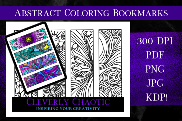 Abstract Coloring Bookmarks