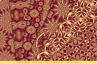 Burgundy and Gold Patterns Graphic by luludesignart · Creative Fabrica