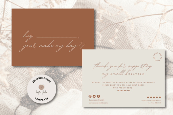 Canva Terracotta Modern Thank You Card