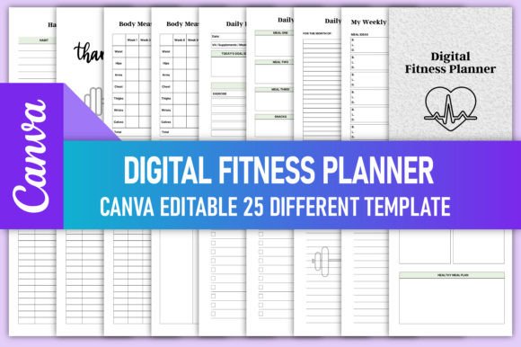 Digital Fitness Planner Canva Template