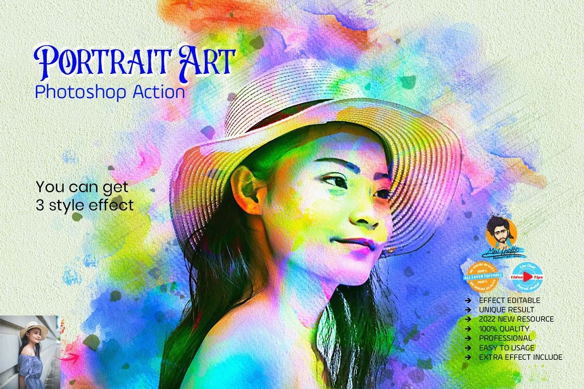 Portrait Art Photoshop Plugin Graphic by mristudio · Creative Fabrica