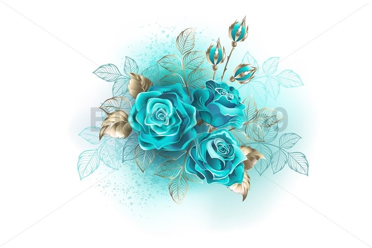 Three Turquoise Roses