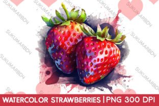 Watercolor Strawberries Clipart Graphic by sukumarbd4 · Creative Fabrica