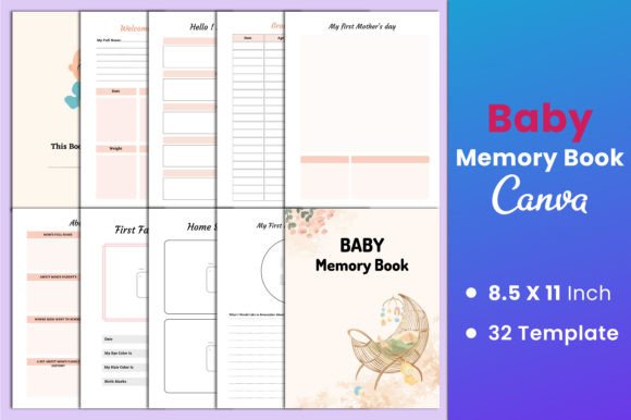 Baby Memory Book Canva Template Graphics 1