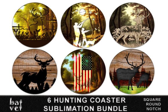 Hunting Coaster Sublimation PNG Bundle