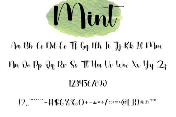 Mint Font PNG with transparent background - Preview 5