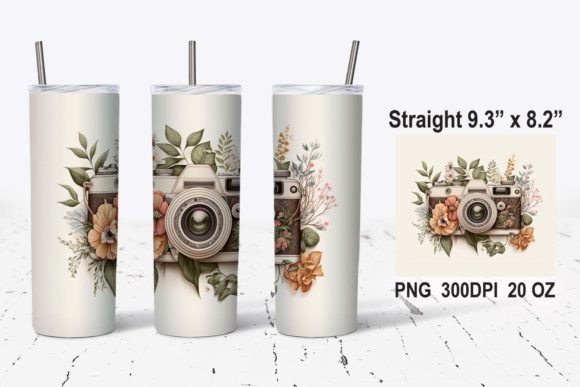 Vintage Camera Tumbler Wrap PNG