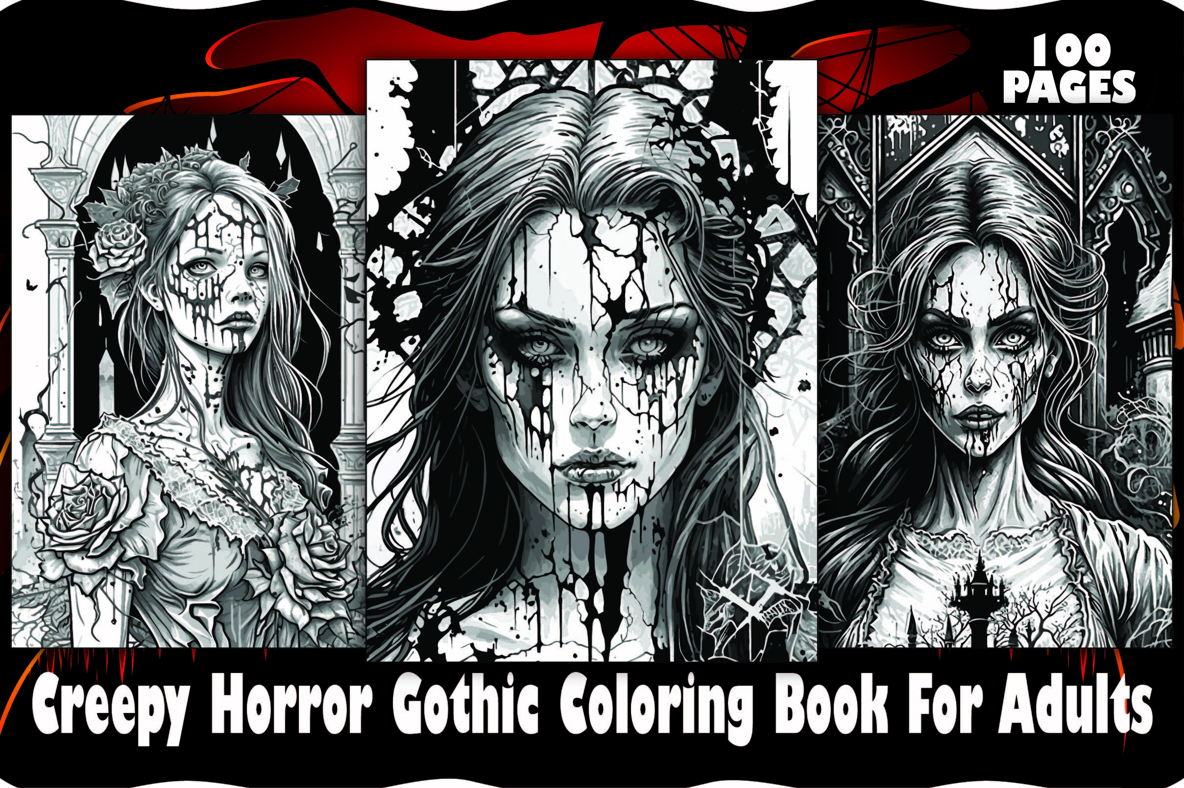 Creepy Horror Gothic Coloring Book
