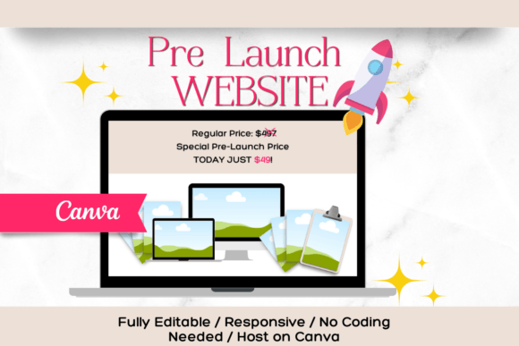 Launch Website Template Canva