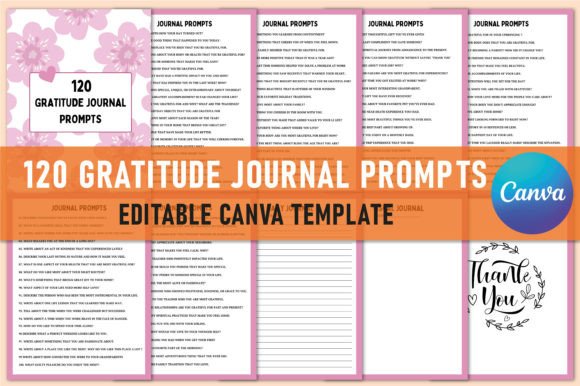 120 Gratitude Journal Prompts Canva