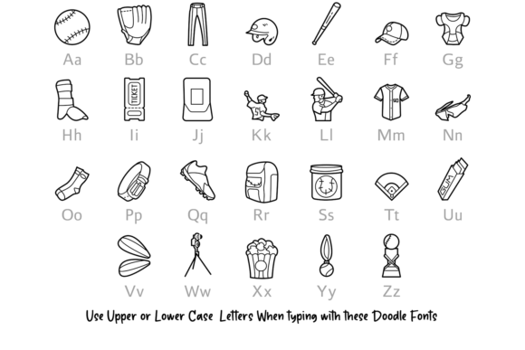 Baseball Doodle Font - Preview 1