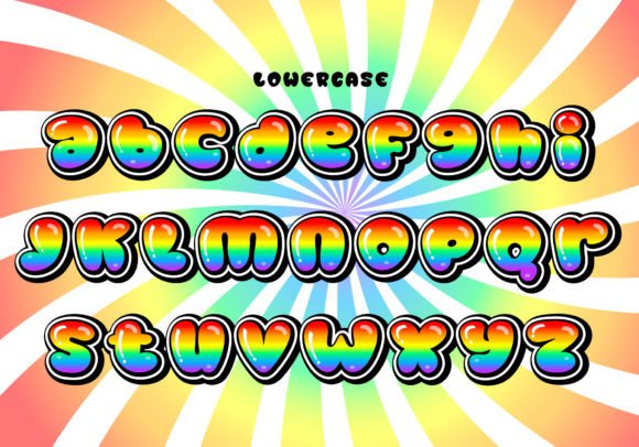 Bubble Rainbow Font - Preview 2