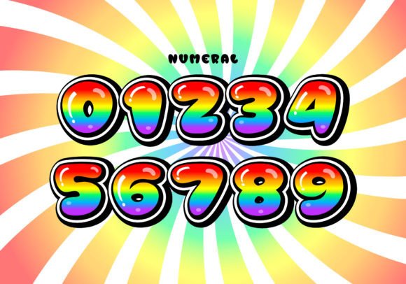 Bubble Rainbow Font - Preview 3