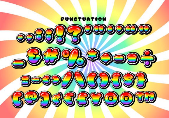 Bubble Rainbow Font - Preview 4