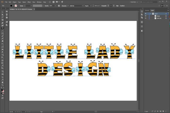Little Bee Font PNG with transparent background - Preview 1