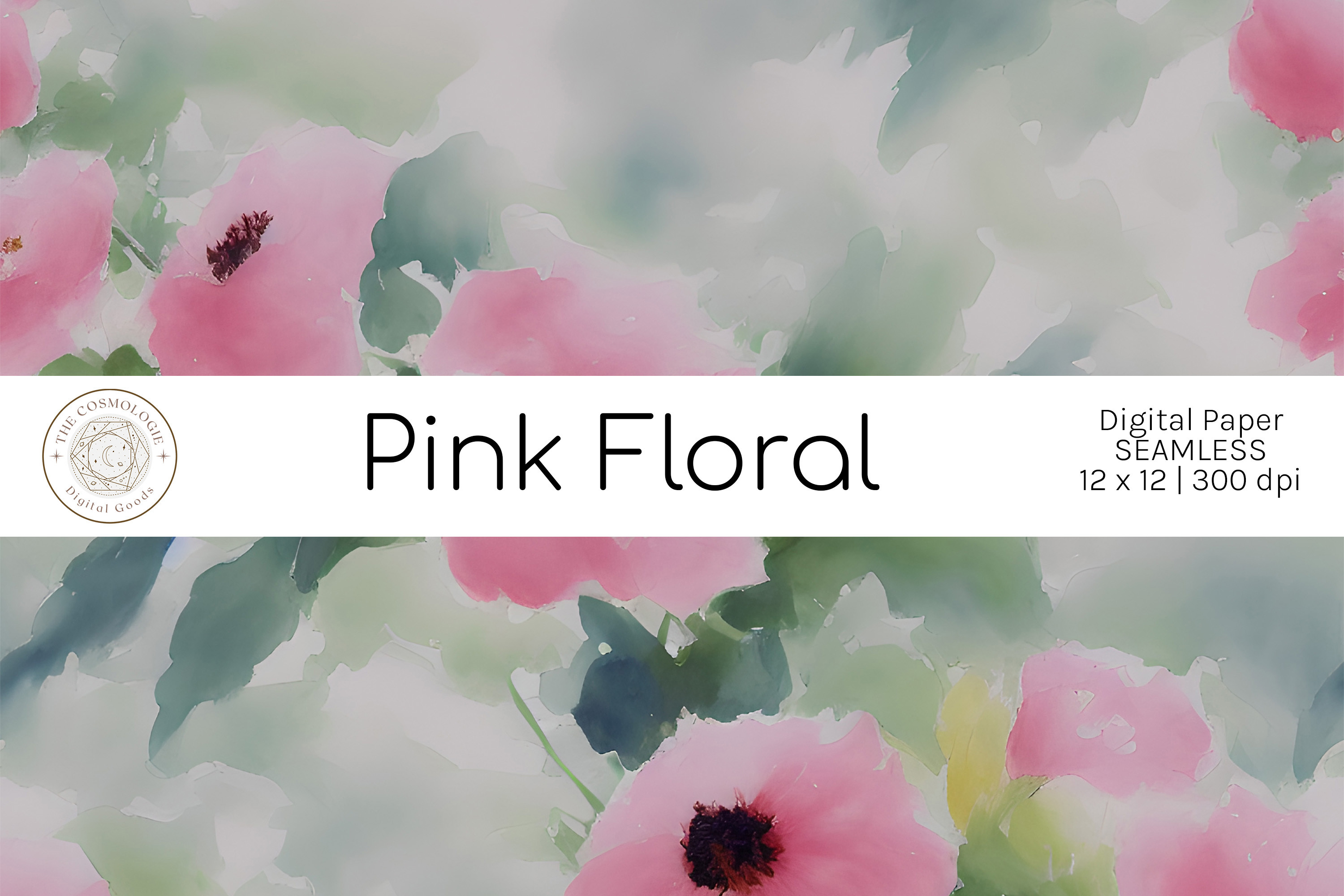 Pink Watercolor Floral Seamless Pattern Graphic by thedigitaldoodle ...