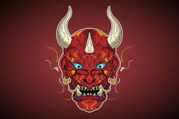 The frist oni Aka oni Demon Craft 赤鬼 Red Fire Oni Japanese Demon Vector Graphic by Eija Inspire