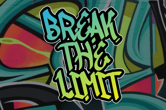 Shock Graffiti Font PNG with transparent background - Preview 1