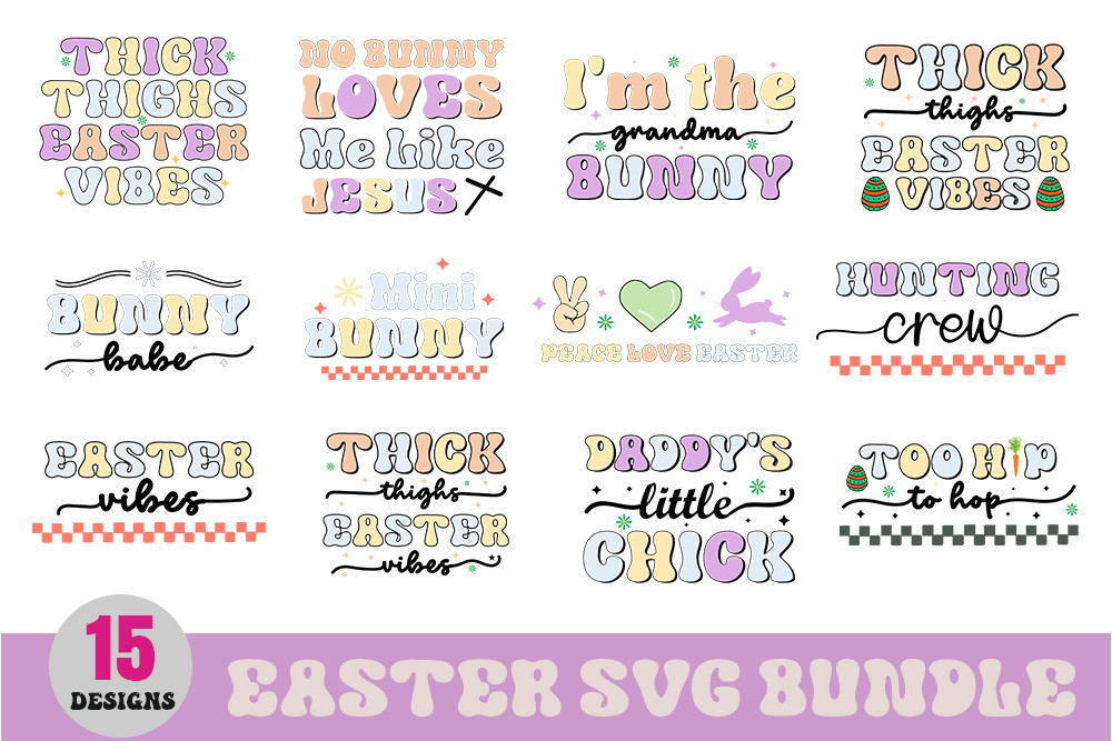 Easter Retro Svg Bundle Graphic by SVG Zone · Creative Fabrica