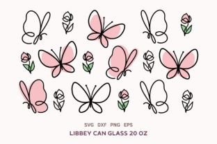 Floral Butterfly SVG Can Glass 20oz Graphic by Lemon Chili · Creative ...