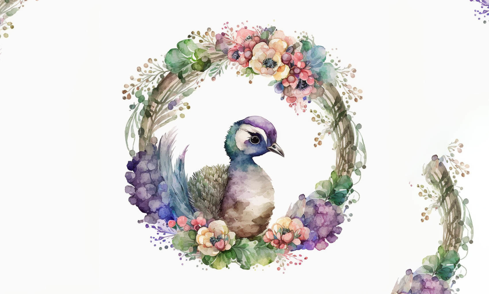Peafowl Floral Watercolor Graphic by Poster Boutique · Creative Fabrica