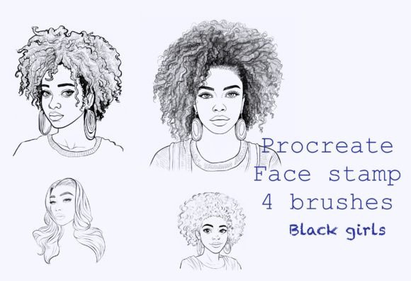 Procreate Stamp Black Girls, Brushes