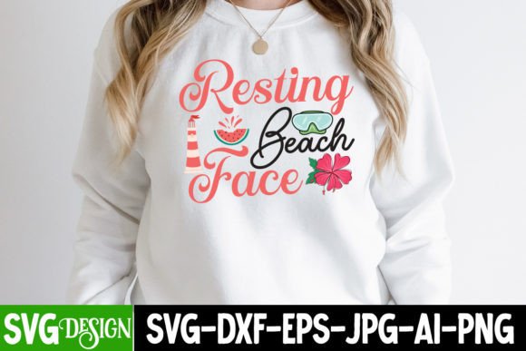 Resting Beach Face Svg Cut File Graphics
