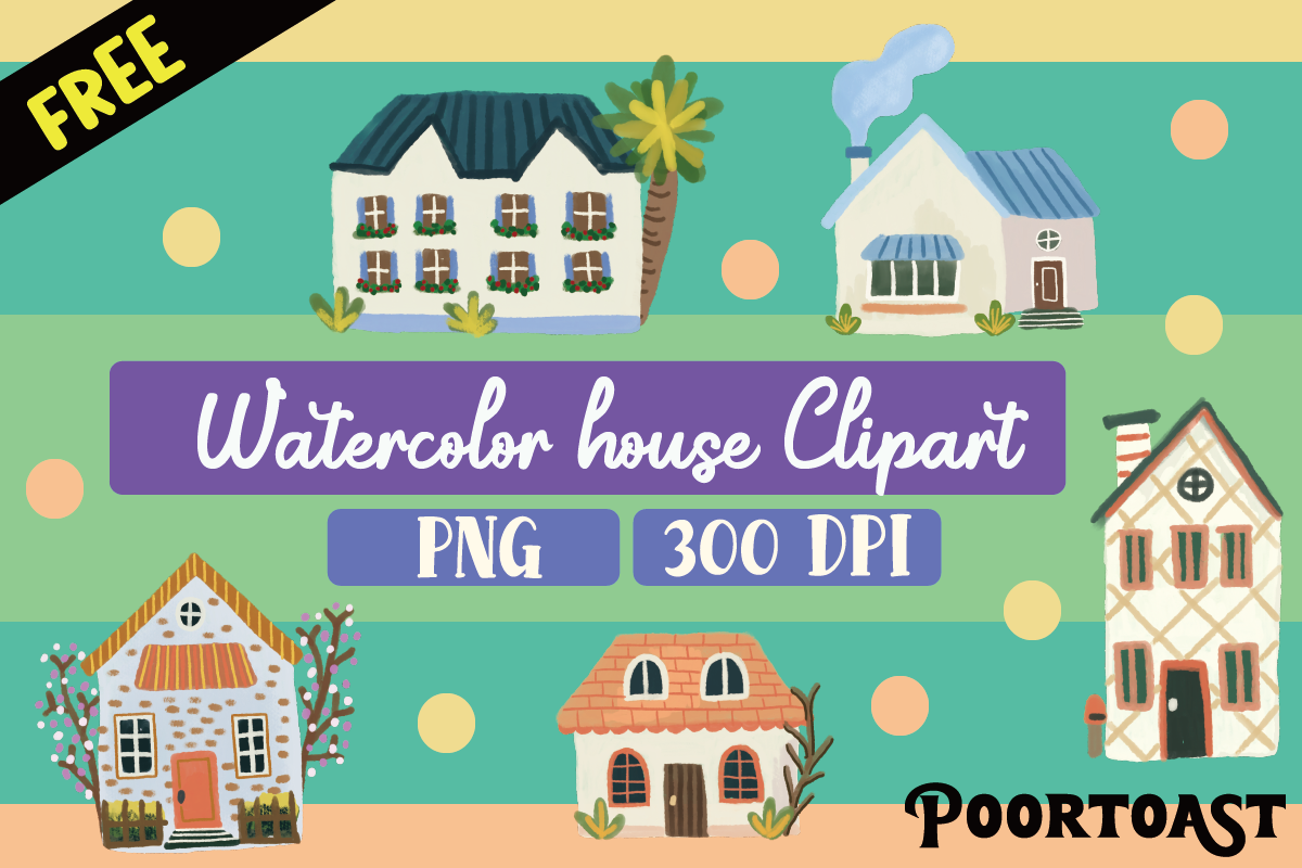Watercolor House Set Graphic by Poortoast · Creative Fabrica